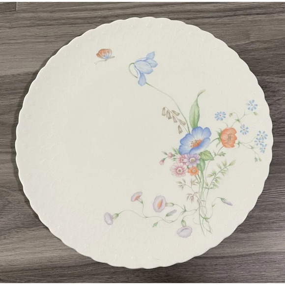Mikasa Something Blue Bone China Floral‎ Flowers  Pie Plate 82051 Vintage Spring - Picture 1 of 3